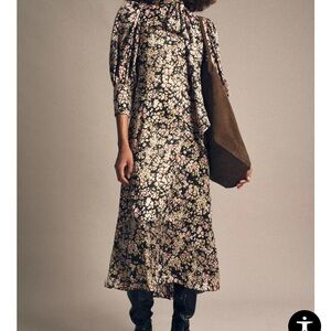 Zara Floral Maxi Dress - Black and Pink